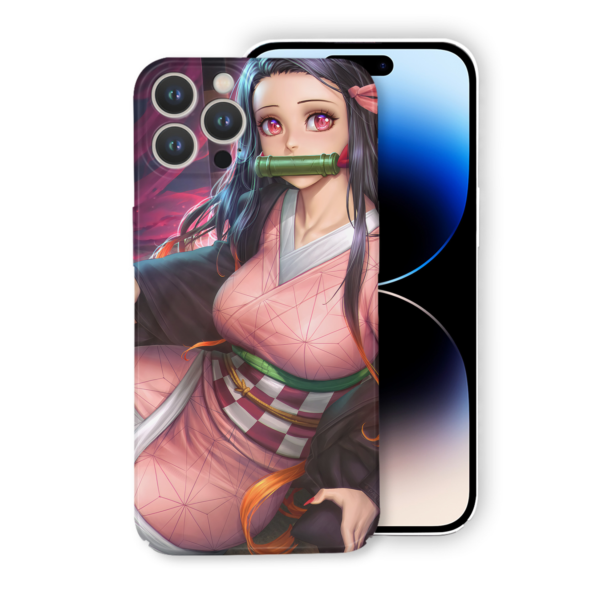 （画像用） 鬼滅の刃（きめつのやいば）竈門 禰󠄀豆子／かまど ねずこ Kamado Nezuko 【iPhone 14シリーズ対応】ハードケース